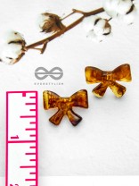 Bow-tiful - Champagne Resin Stud Earrings