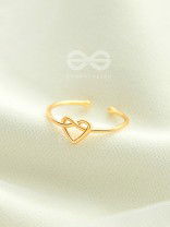 The Tangled Heart - Golden Adjustable Ring