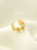 Daisies in a band- Golden Adjustable Ear cuff (One Ear)