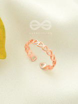 Hearts Wrapped Around My Finger - Golden Adjustable Ring