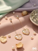 The Dangling Mosaic Hearts - Golden Casual Earrings