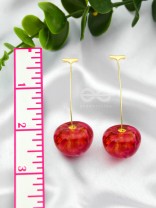 CHERRY ON TOP - Golden Dangler EARRINGS