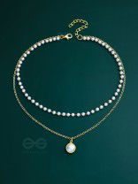 The Goddess Of Pearls - Statement Golden Neckpiece With Anti-Tarnish Coating 
