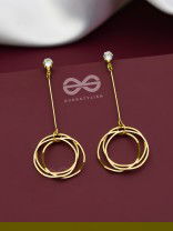The Dangling Ringlets - Golden Casual Earrings