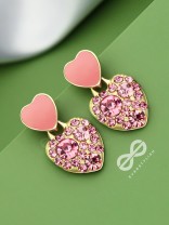 The Gems of Love - Golden Embellished Earrings