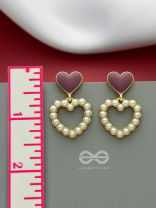 I'm all Heart - Statement Pearl Enamelled Earrings