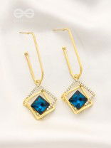 The Whimsical Heart of the Ocean - Golden Statement Earrings