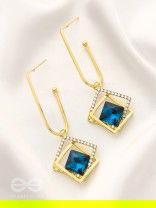 The Whimsical Heart of the Ocean - Golden Statement Earrings