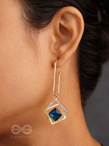 The Whimsical Heart of the Ocean - Golden Statement Earrings