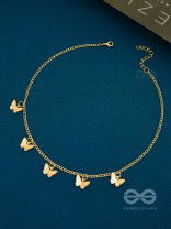 The Beguiling Butterflies - Statement Golden Neckpiece With Anti-Tarnish Coating 
