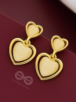 The Opal Hearts - Statement Golden Earrings