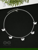 The Beguiling Butterflies - Statement Silver Neckpiece