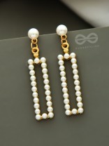 A Pearly Geometry - Statement Pearl Earrings