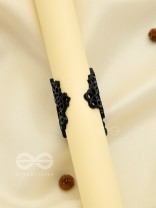 The Alluring floral adjustable ring- Coal Black