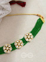The Classy Elegance - Set of Statement Choker and Studs (Emerald Green)