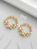 The Garden of Eden - Statement Embellished Enamelled Earrings