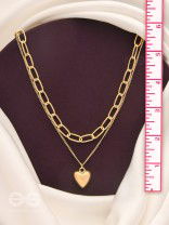Lock Me In Your Heart - Golden Layered Statement Neckpiece With Anti-Tarnish Coating 