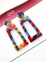 An Abstract Artsy Geometry - Statement Acrylic Danglers