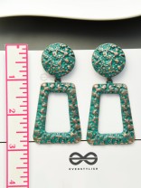 The Geometric Elegance - Molden Gold Finished Statement Earrings