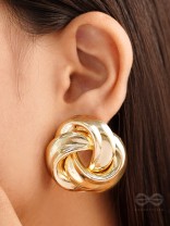 A Knot of Elegance - Statement Golden Studs