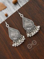 The Intricate Droplets - Oxidised Boho Earrings