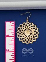 The Geometric Graceful Sun - Golden Casual Earrings