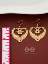 The Intricate Peacock Artwork - Golden Casual Earrings