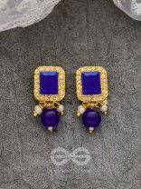 THE MYSTICAL MAGNIFICENCE - SET OF STATEMENT CHOKER AND EARRINGS (ROYAL BLUE)