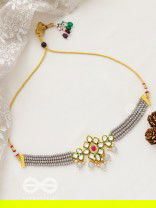 The Magical Mystique - Set of Statement Earrings and Choker (Grey)