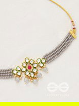 The Magical Mystique - Set of Statement Earrings and Choker (Grey)