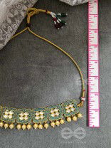 The Windows of Opulence - Set of Statement Choker and Earrings( PINE)