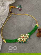 The Magical Mystique - Set of Statement Earrings and Choker (Green)