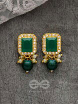 The Mystical Magnificence - Set of Statement Choker And Earrings (Forest Green)