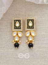 The Etheral Elegance - Set of Statement Choker And Earrings (Black)