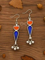 The Bohemian Jaw Droppers - Statement Set of Meenakari Neckpiece and Earrings (Multicolor)