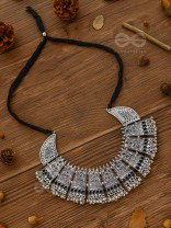 The Chunky Bohemian Statement - Set of Oxidised Earrings and Neckpiece