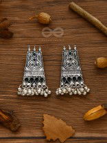 The Chunky Bohemian Statement - Set of Oxidised Earrings and Neckpiece