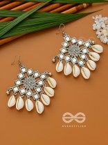 The Shell-Shocked Geometry - Silver Statement Oxidised Earrings