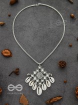 The Shell-Shocked Geometry - Silver Statement Oxidised Neckpiece