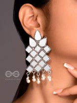 Mirrors on my Ears - Statement Embellished Earrings