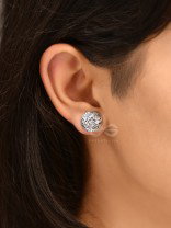 Little Carved Motif Buttons - Tiny Trinket Earrings