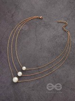 Tri-Pearl The Charm - Rose Golden Multi-Layered Neckpiece With Anti-Tarnish Coating