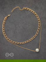 The Layered Elegance - Golden Pearl Multilayered Neckpiece With Anti-Tarnish Coating 