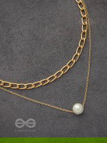 The Layered Elegance - Golden Pearl Multilayered Neckpiece With Anti-Tarnish Coating 