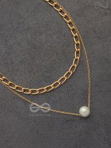 The Layered Elegance - Golden Pearl Multilayered Neckpiece With Anti-Tarnish Coating 