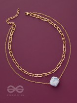 The Marble Marvel - Golden Multi-layered Neckpiece