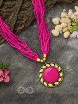 The Timeless Elegance- Beautiful Beaded Neckpiece (Magenta)