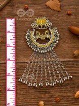 The Dangling Blooming Lotus - Statement Meenakari Earrings (Yellow)