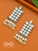 The Pristine Pine- Oxidised Enamelled Earrings