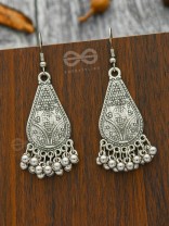 The Artsy Motif Teardrops - Oxidised Boho Earrings